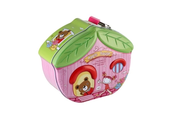 Skarbonka domek blaszana z zamkiem 16x8cm - 1szt