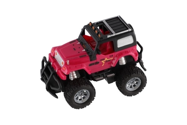 Auto RC terenowe 14cm plastik 27MHz na baterie ze światłem w pudełku 20x11x10cm