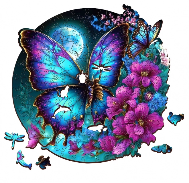 EscapeWelt Drewniane puzzle luminescencyjne Motyl 500 elementów