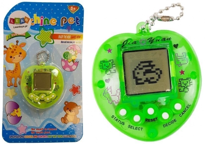 Elektroniczna gra Tamagotchi zielona z krótkim łańcuszkiem
