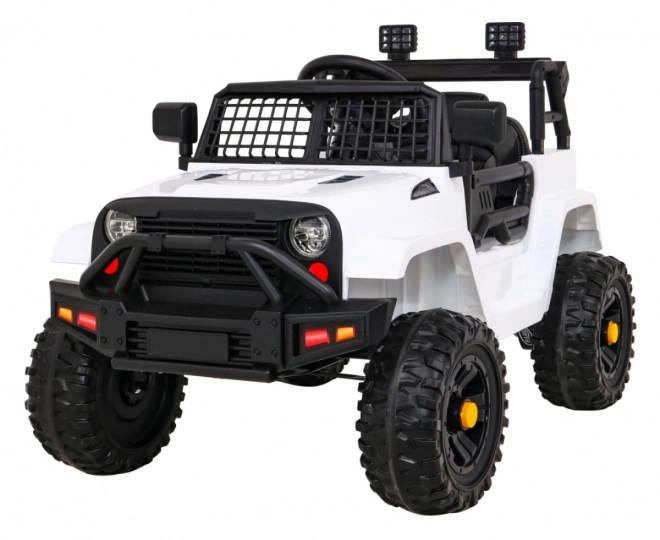 Samochód na baterie Jeep Dark Night dla dzieci + wolny start + EVA + LED audio – Białe