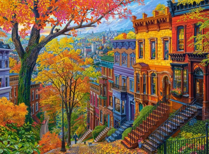 Jesienne miasto puzzle 3000 elementów