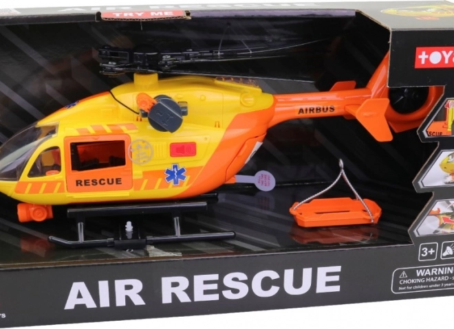 Helikopter ratunkowy ze światłem i dźwiękiem, funkcjonalna winda i wirnik