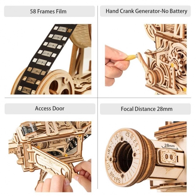 RoboTime 3D drewniane mechaniczne puzzle Filmowy projektor