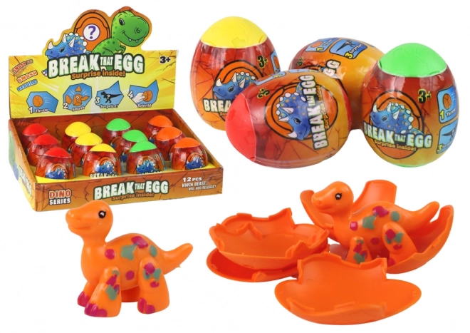 Magiczny pękający dinozaur w skorupce jajka 4 kolory 6 cm