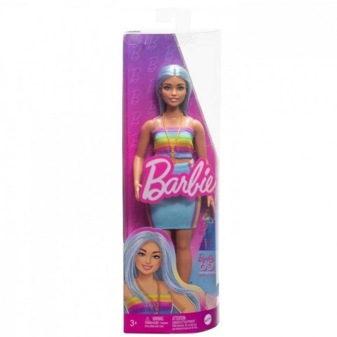 Barbie Fashionistas długie niebieskie włosy