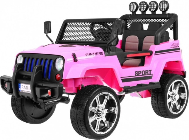 Dziecięcy terenowy samochód Raptor Drifter 4x4 różowy z pilotem, LED i MP3