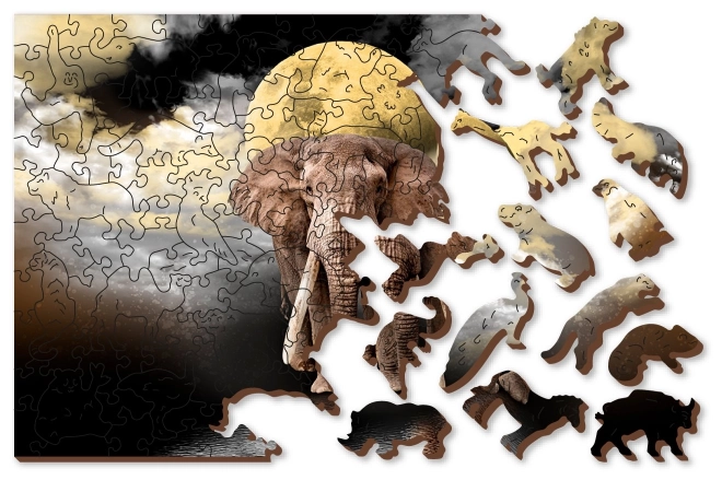 Drewniane puzzle Słoniowe Sny 2w1
