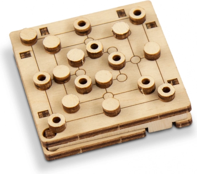 Drewniana układanka 3D – kieszonkowa gra planszowa od WOODEN CITY