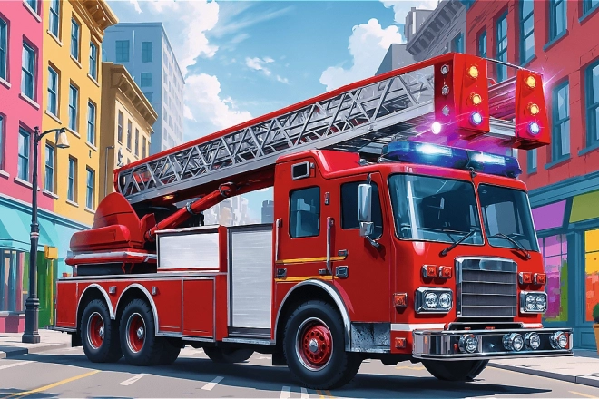 Puzzle Wóz Strażacki 60 Elementów
