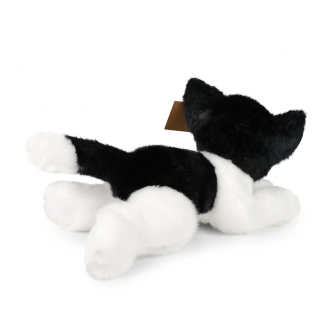Puszysty kot biało-czarny leżący 16 cm EKO-PRZYJAZNY