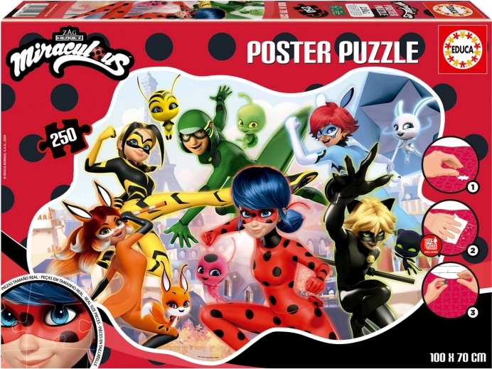 Plakatowe puzzle Biedronka i Czarny Kot 250 elementów