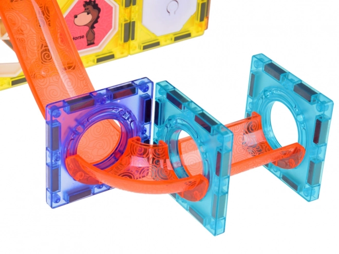 3D magnetyczne klocki dla dzieci Świecący tor kulkowy 49 elementów ZA5250