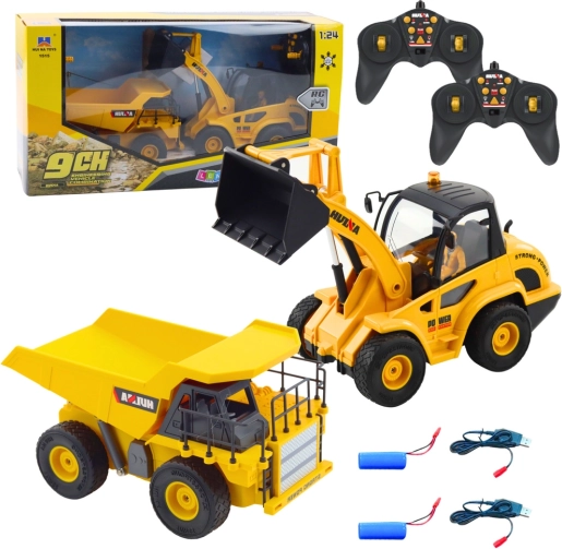 RC zestaw budowlany ładowarka i wywrotka 1:24 2w1