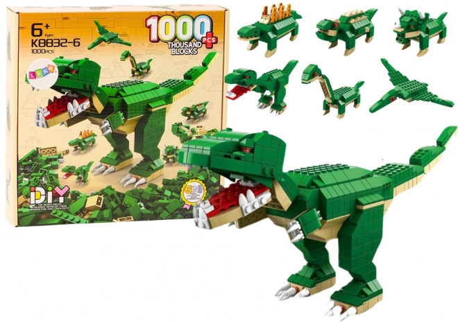 Klocki budowlane dinozaurów 6w1 DIY Dinozaur Zestaw 1000 el.