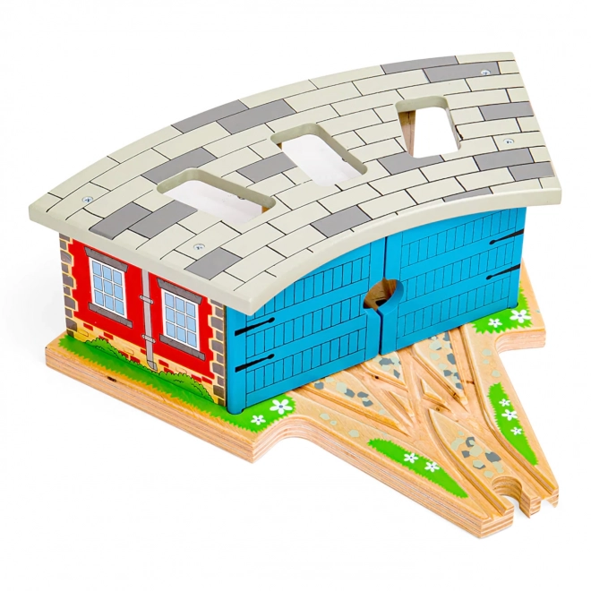 Bigjigs Rail Potrójny depo z drzwiami