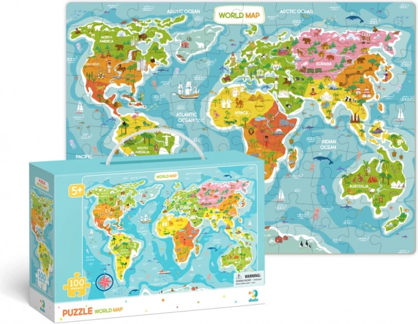 DODO puzzle mapa świata 100 elementów