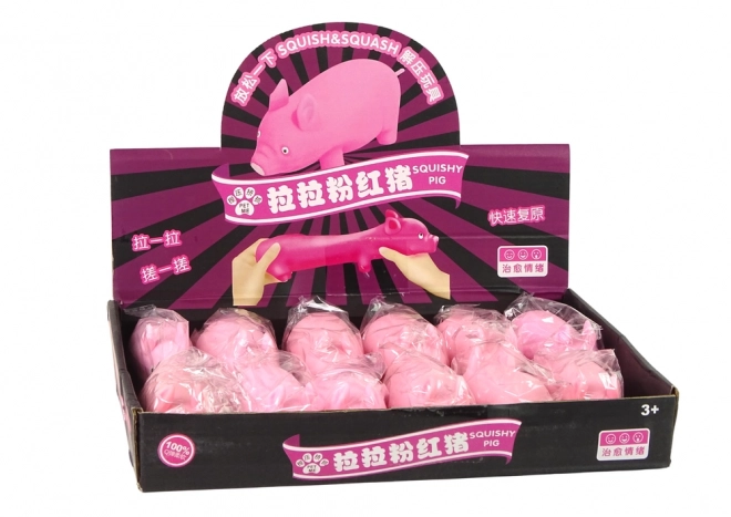 Elastyczna różowa zabawka squishy świnka