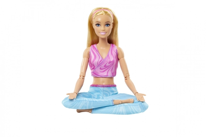 Barbie w ruchu - Blondynka w niebieskich legginsach HRH27
