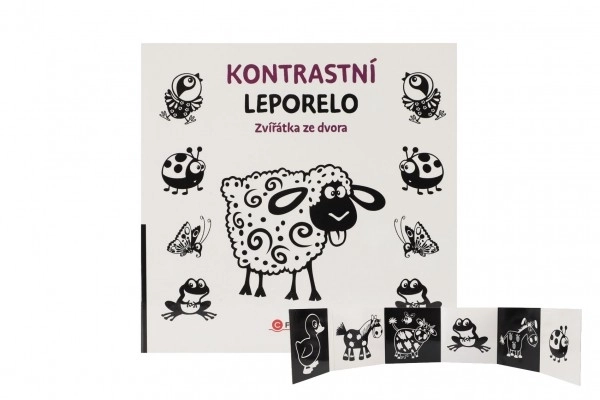 Książeczka Kontrastowe leporello Zwierzątka z podwórka 15,5x15cm 0m+