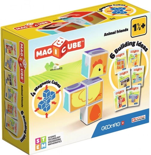 geomag magicube wesołe zwierzątka – magnetyczne klocki dla dzieci