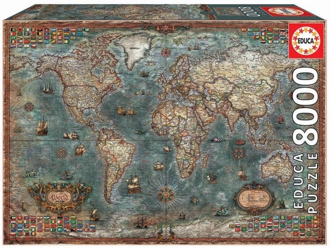 Educa Puzzle Polityczna mapa świata 8000 elementów