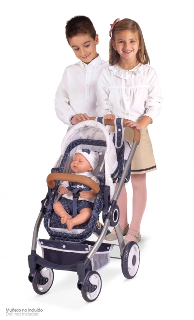 DeCuevas 80537 Składany wózek dla lalek 3 w 1 z plecakiem TOP Collection 2020 - 70 cm