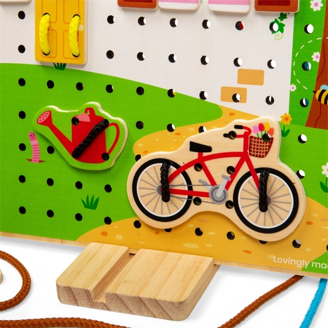 Bigjigs Toys Deska do przewlekania Domek