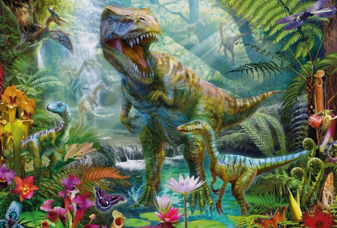 SCHMIDT Puzzle Dinozaury 4w1 w metalowej walizce (60,60,100,100 elementów)