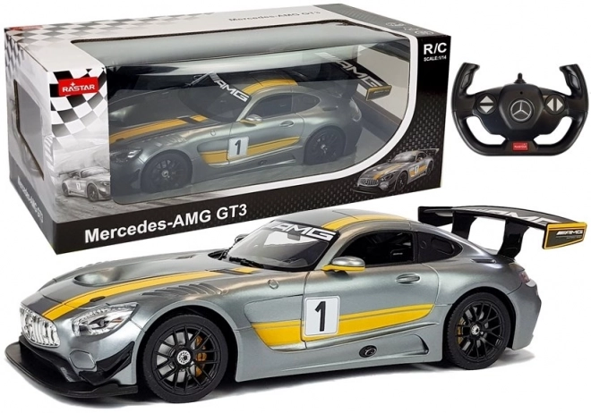 R/C auto Mercedes-AMG GT3 Rastar 1:14 szary na zdalne sterowanie