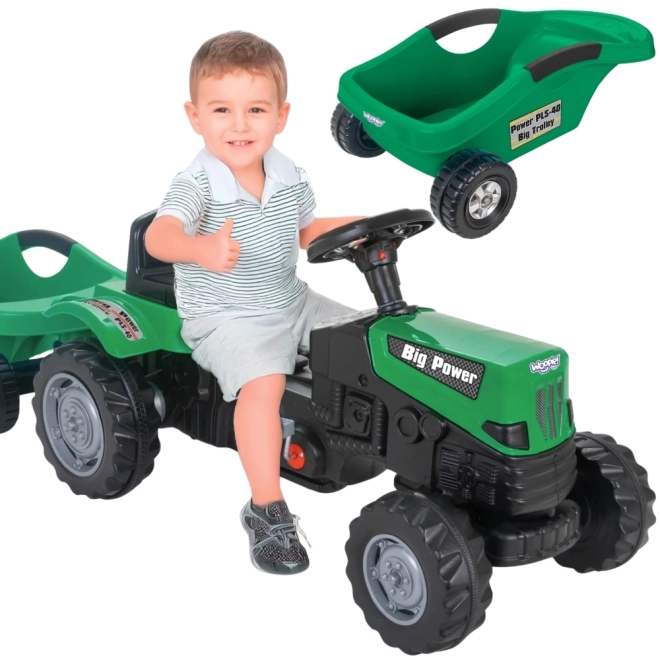 Dziecięcy traktor na pedały Big Power z przyczepą