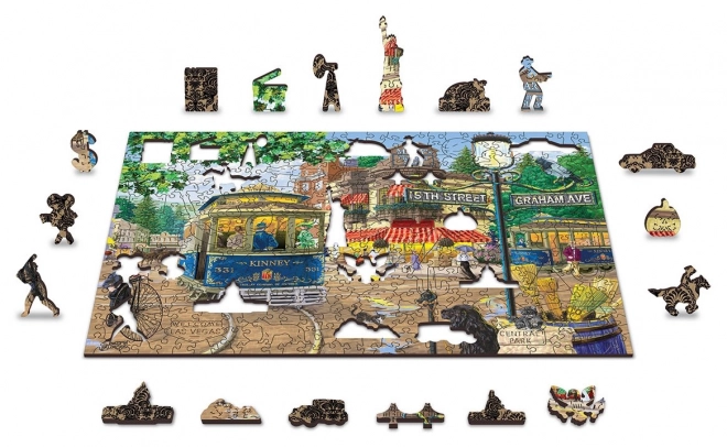 Drewniane puzzle wiktoriańska ulica 2w1