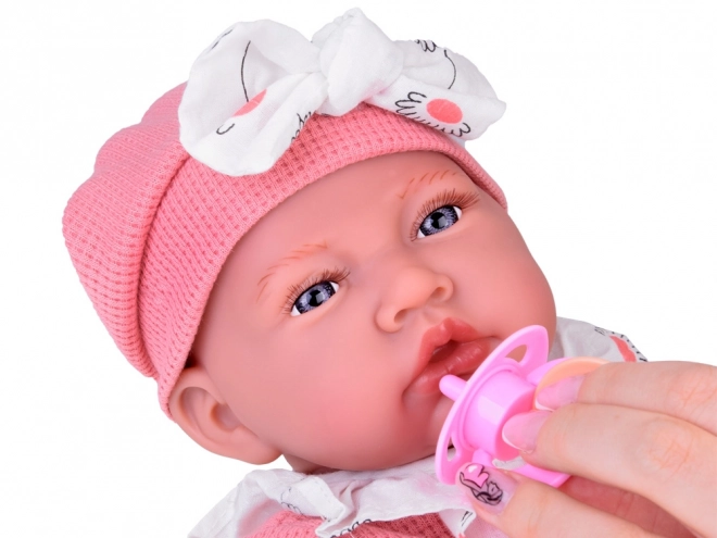 Interaktywna lalka dla dzieci 45 cm w różowym komplecie