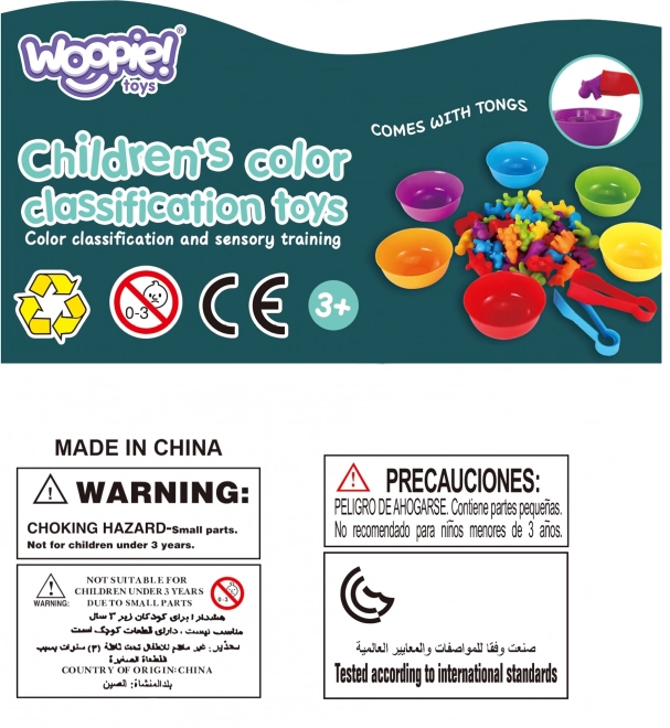 Woopie edukacyjny zestaw Montessori do nauki liczenia i sortowania kolorów Świat Morski 111 szt.