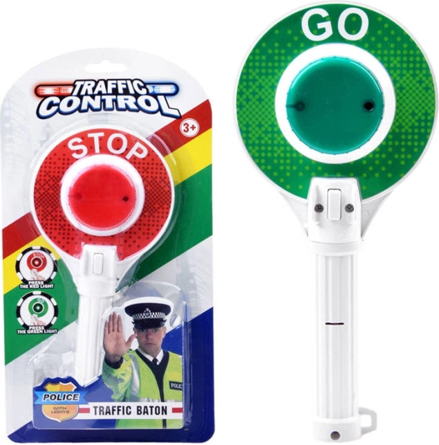 Dziecięca policyjna plakietka stop/go do nauki przepisów drogowych