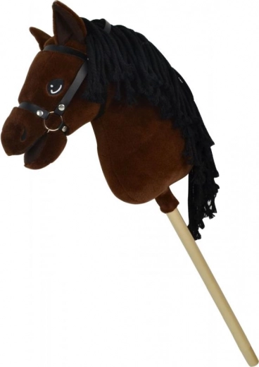 Steppos premium konik na kiju Lucky, ciemnobrązowy, 70 cm