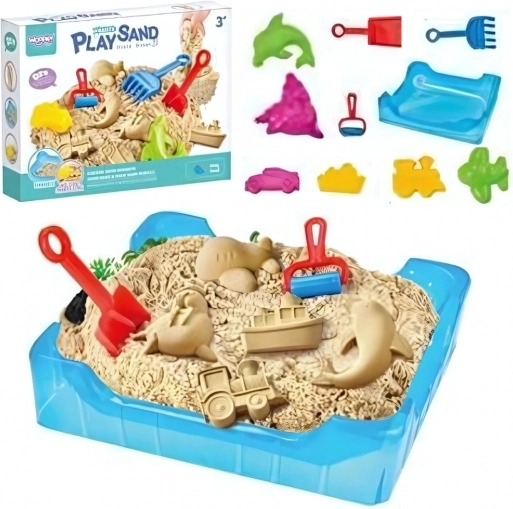 WOOPIE Piasek kinetyczny 0,5 kg Zestaw stół z foremkami