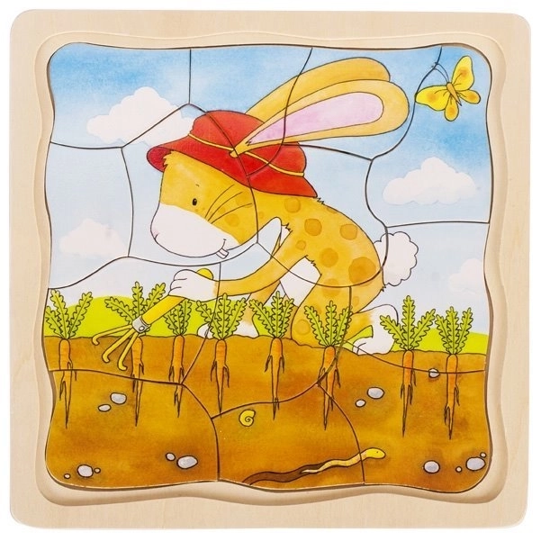 Warstwowe puzzle Królik i marchewka