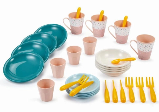 Kolorowy plastikowy zestaw naczyń na piknik