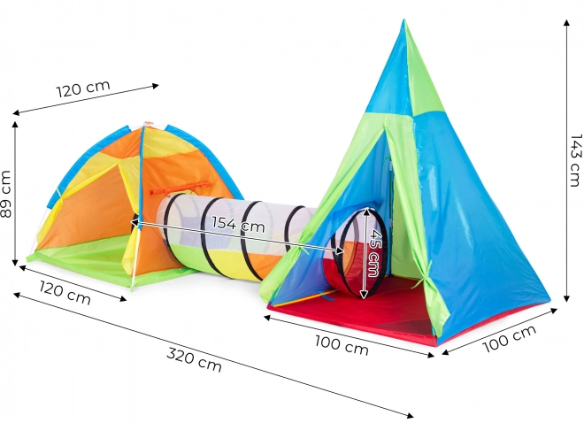 Dziecięcy plac zabaw namiotowy 3 w 1 igloo tipi tunel IPLAY