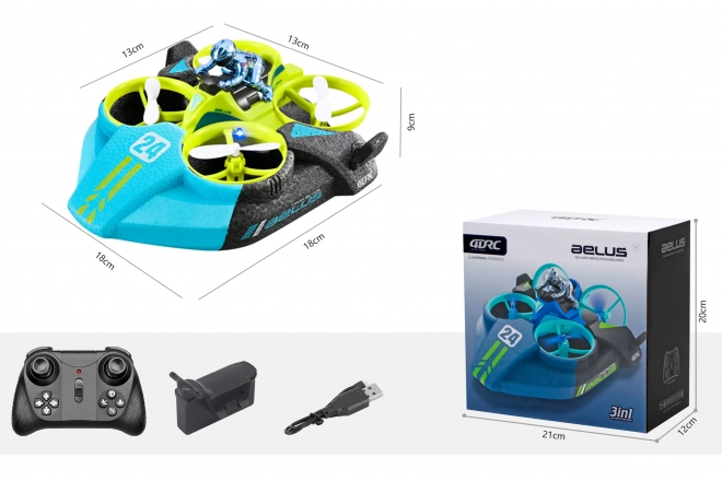 Dron Aelus 3w1 RC sterowany zdalnie 18x18x9 cm