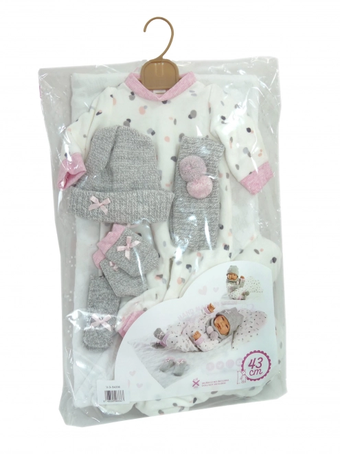 Llorens M843-36 ubranko dla lalki niemowlęcia NOWO NARODZONEJ w rozmiarze 43-44 cm