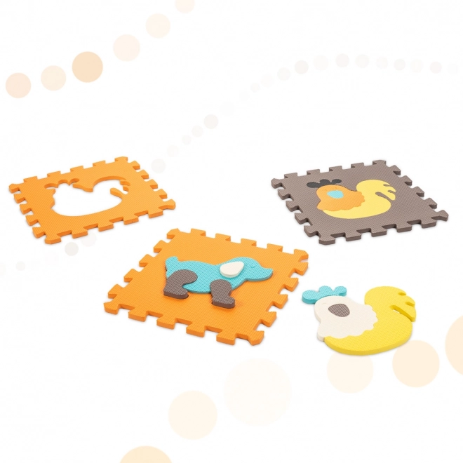 Kolorowe piankowe puzzle ze zwierzętami i kojcem - 25 sztuk