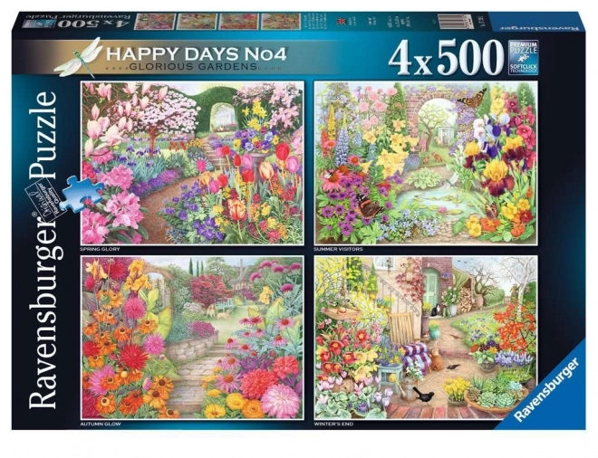 RAVENSBURGER Puzzle Wspaniałe ogrody 4x500 elementów
