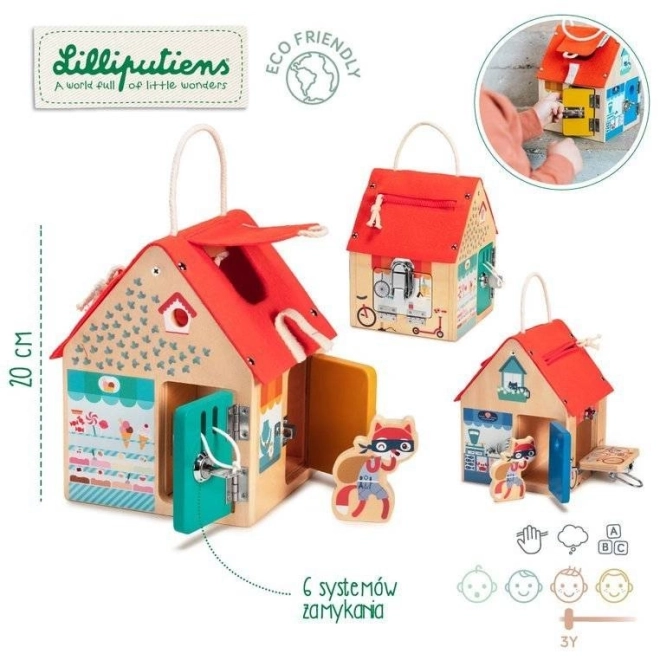 Lilliputiens  drewniany domek z zamkami
