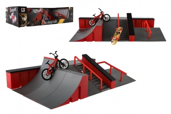 Skatepark - rampy, rower palcowy i deskorolka