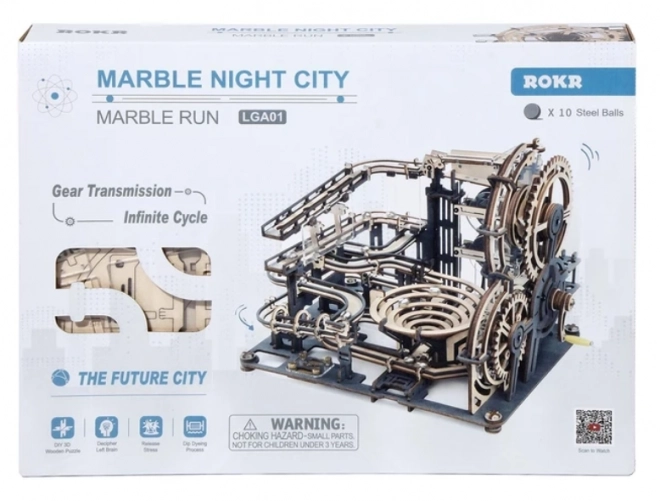 Toczący się tor Night City - 3D drewniana konstrukcja