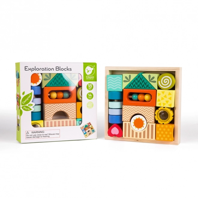 Drewniane sensoryczne klocki Classic World Montessori