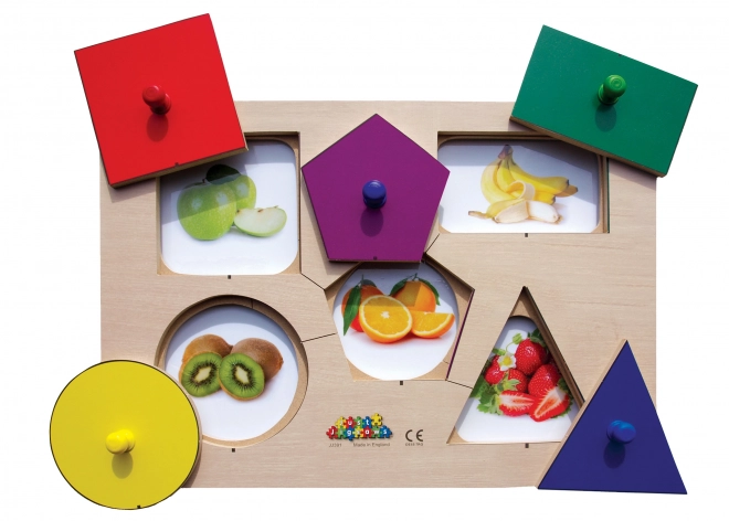 Just Jigsaws Drewniane puzzle kształty i pamięć 6 części i 4 wzory