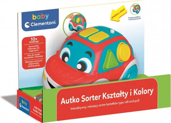 autko z sorterem kształtów i kolorów